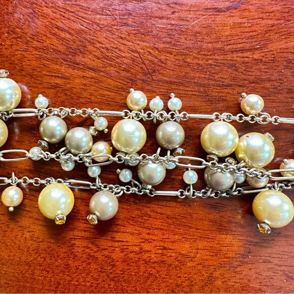 Talbots Necklace Multistrand Pearls Neutrals Taupe Cream Jewelry Preppy 20" Long - Picture 5 of 9